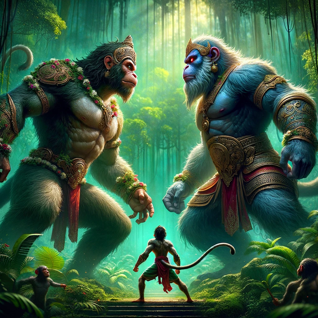 Sugriva Again Challenges Vali
